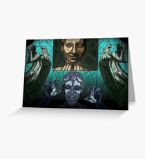 Weeping angels stained glass Greeting Card
