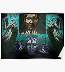 Weeping angels stained glass Poster