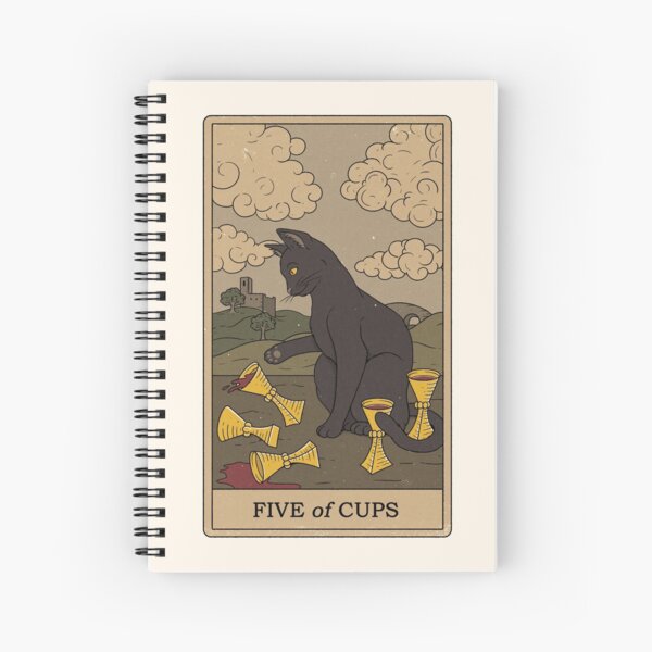 Five of Cups Spiral Notebook