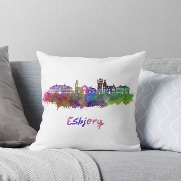 Item preview, Esbjerg skyline in watercolor designed and sold by paulrommer.
