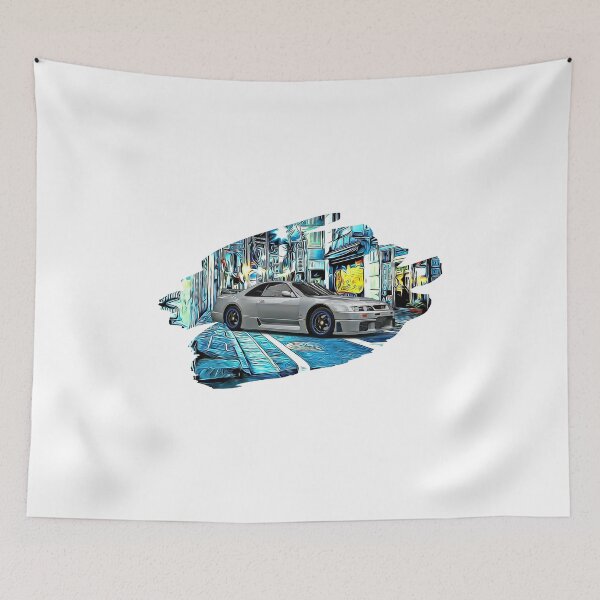 Item preview, R34 Skyline Grey Tokyo Night Print designed and sold by Auto-Prints.