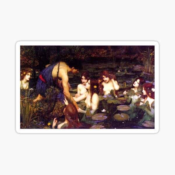 Hylas and the Nymphs - John William Waterhouse Sticker