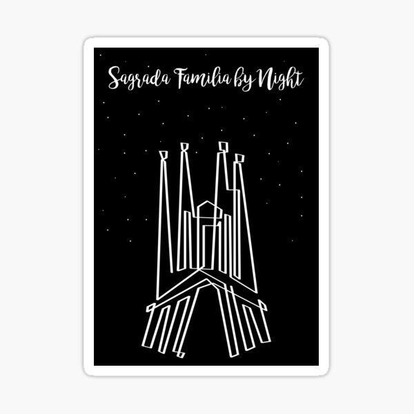 Sagrada Familia by Night in onedraw Sticker