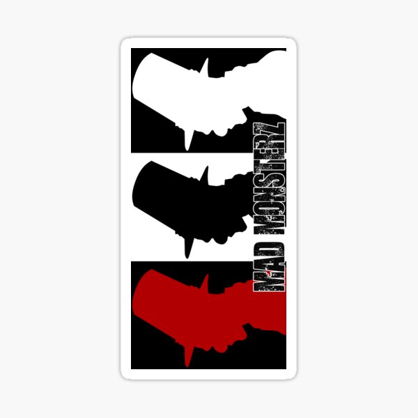 Clown rouge noir blanc Mad Monsterz Sticker