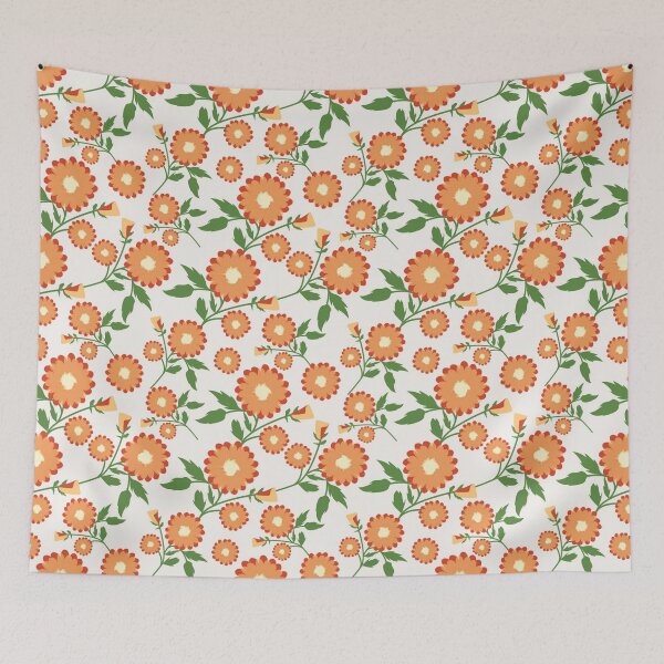 Item preview, Orange Floral seamless design pattern  designed and sold by TheWorkplace.