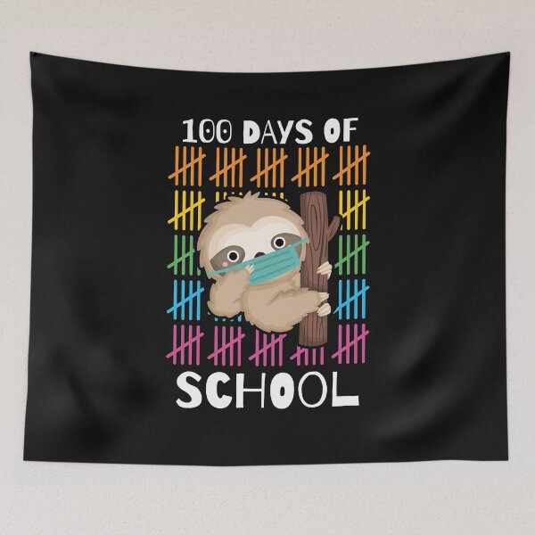 Item preview, Cute 100 Days Of School Sloth Face Mask Virtual Teacher  designed and sold by BrooksBrennan.