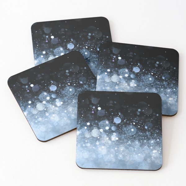 Item preview, Abstract sky blue shiny lights on black background I designed and sold by fowons.