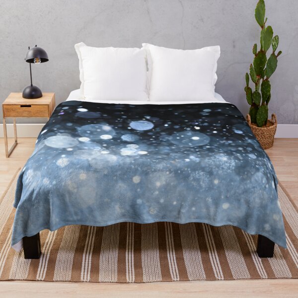 Item preview, Abstract sky blue shiny lights on black background I designed and sold by fowons.