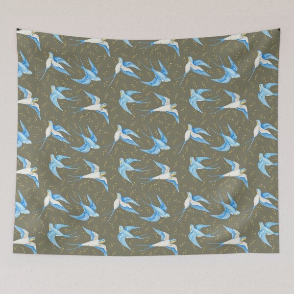 Item preview, little cute watercolor swallow bird designed and sold by InnaShulgina.