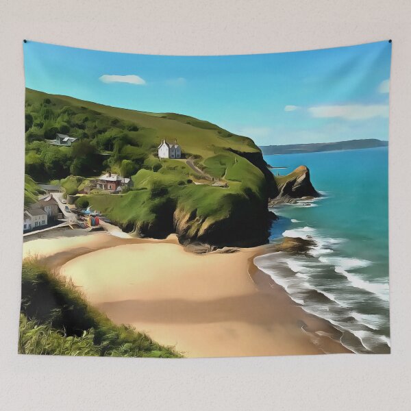 Item preview, Llangrannog beach (Painting) designed and sold by cmphotographs.