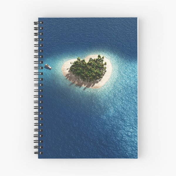 Item preview, aerial view of heart shape tropical island designed and sold by Mike Kiev art.
