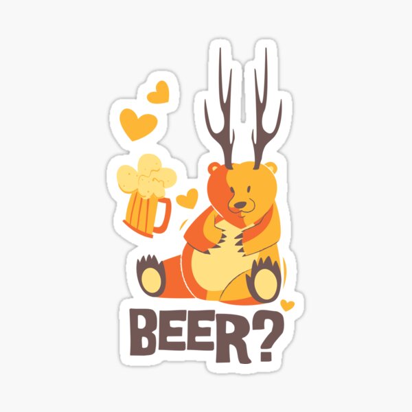 "Beer Deer Bear" Sticker for Sale by therealtransguy Redbubble