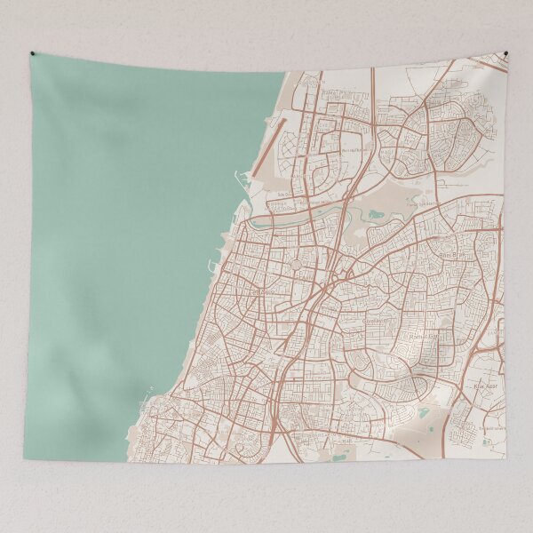 Item preview, Tel Aviv, Israel Map (Theme 2) designed and sold by Mapnify.