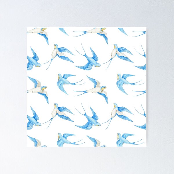 Item preview, little cute watercolor bird swallow designed and sold by InnaShulgina.