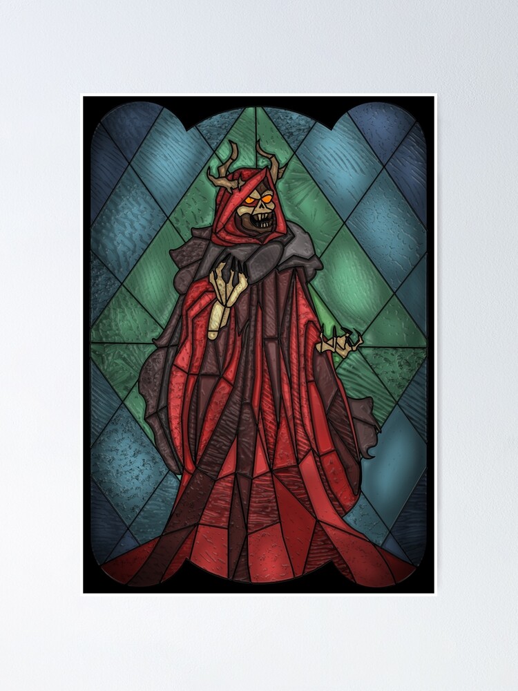 King Of The Undead Stained Glass Villains Poster For Sale By Unclefrogface Redbubble