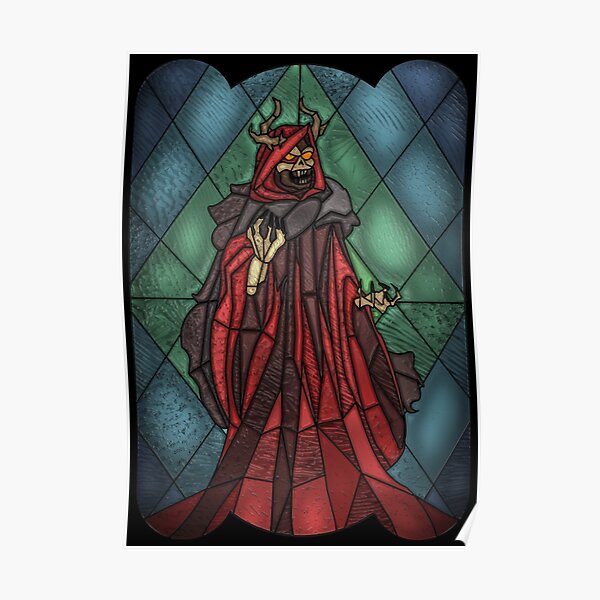 King Of The Undead Stained Glass Villains Poster For Sale By Unclefrogface Redbubble