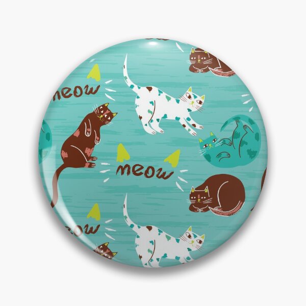Item preview, Cat pattern, teal pattern cats  designed and sold by patternme.