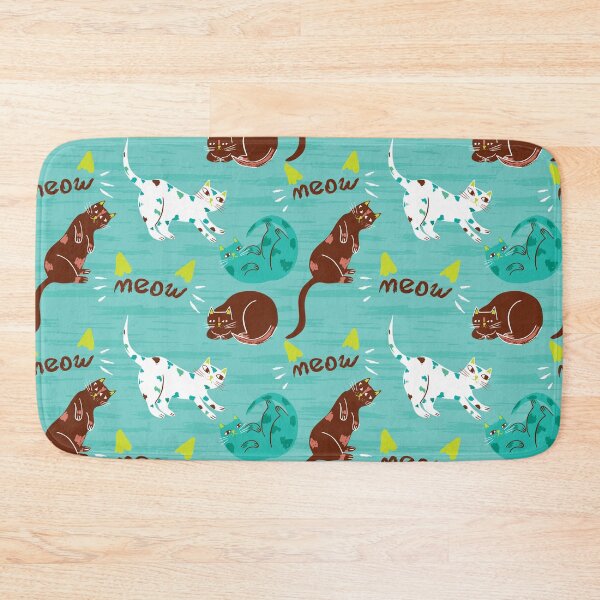 Item preview, Cat pattern, teal pattern cats  designed and sold by patternme.