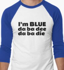 Blue Techno Party Music Dance Men's Baseball ¾ T-Shirt