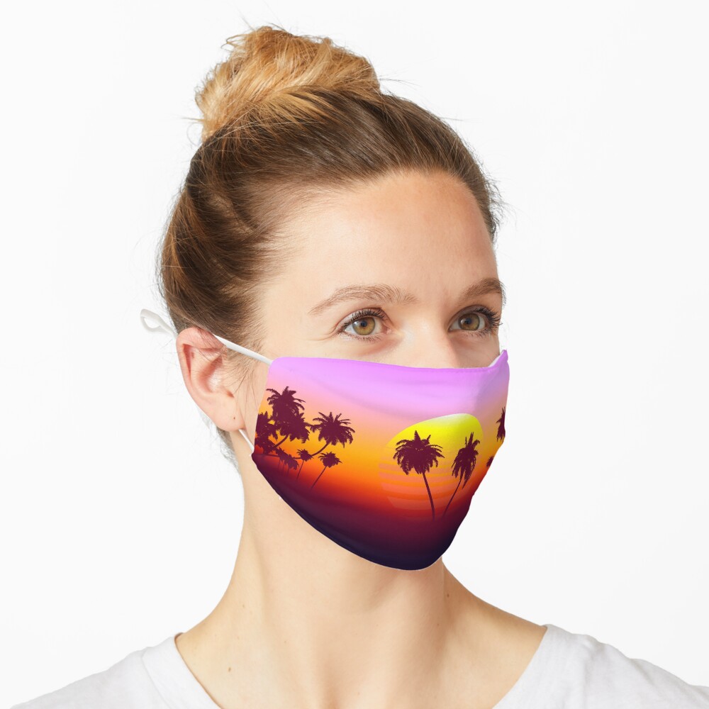 Palm Trees Sunset Mask