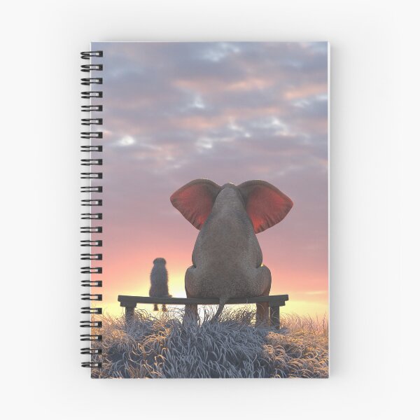 Item preview, elephant and dog watch the sunrise on the seashore designed and sold by Mike Kiev art.