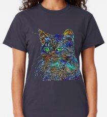 Artificial neural style Starry night wild cat Classic T-Shirt