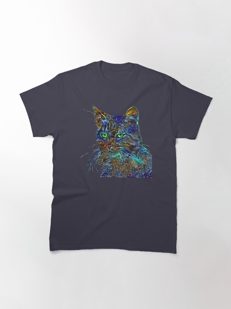 Alternate view of Artificial neural style Starry night wild cat Classic T-Shirt