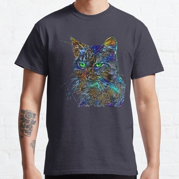 Artificial neural style Starry night wild cat Classic T-Shirt