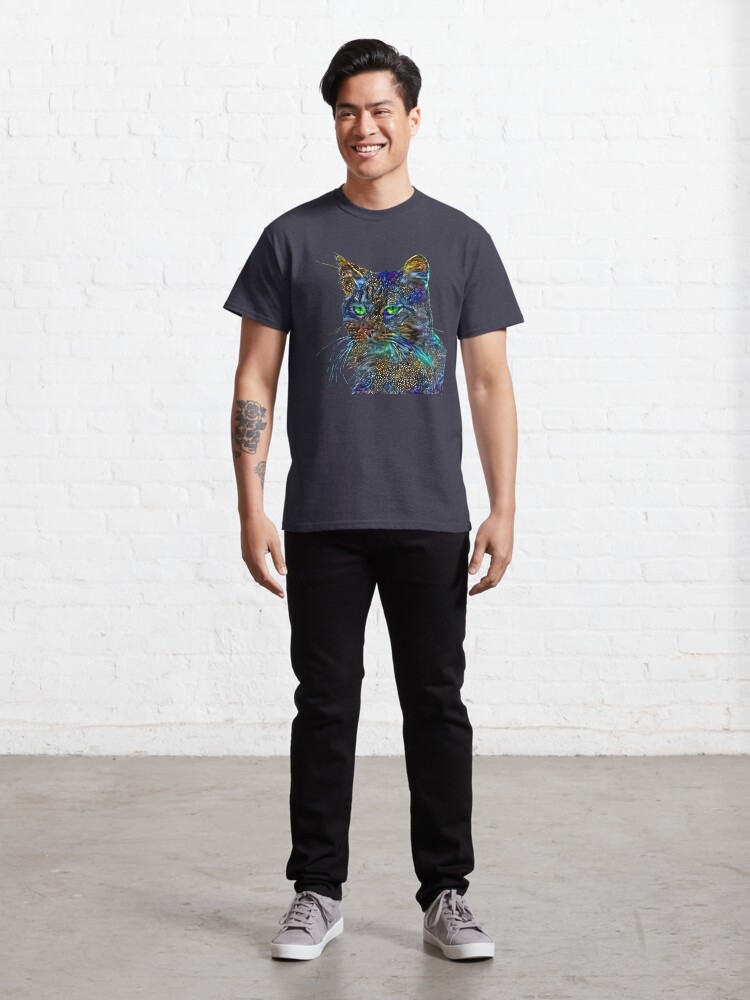 Alternate view of Artificial neural style Starry night wild cat Classic T-Shirt