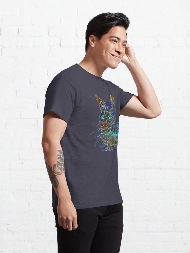Alternate view of Artificial neural style Starry night wild cat Classic T-Shirt
