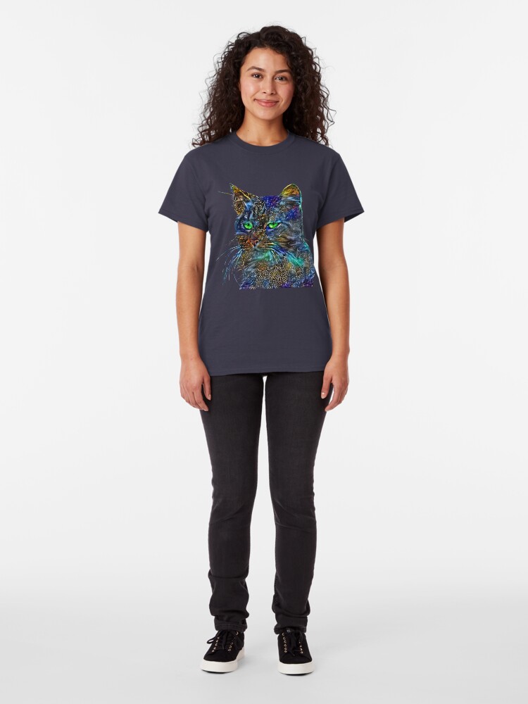 Alternate view of Artificial neural style Starry night wild cat Classic T-Shirt