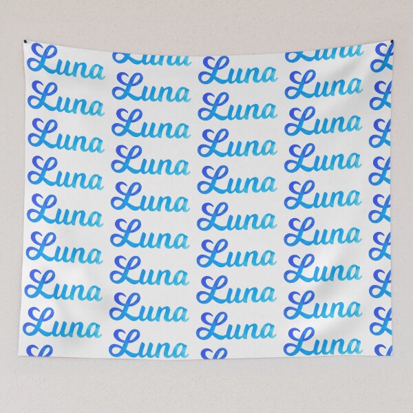Item preview, Luna girls name blue watercolor designed and sold by ComicKitsch.