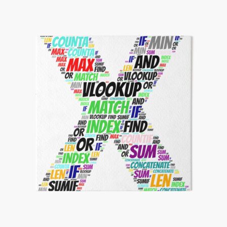 Excel X Word Cloud Art Board Print