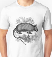 Vintage Armadillo Illustration Retro 1800s Black and White Image Unisex T-Shirt
