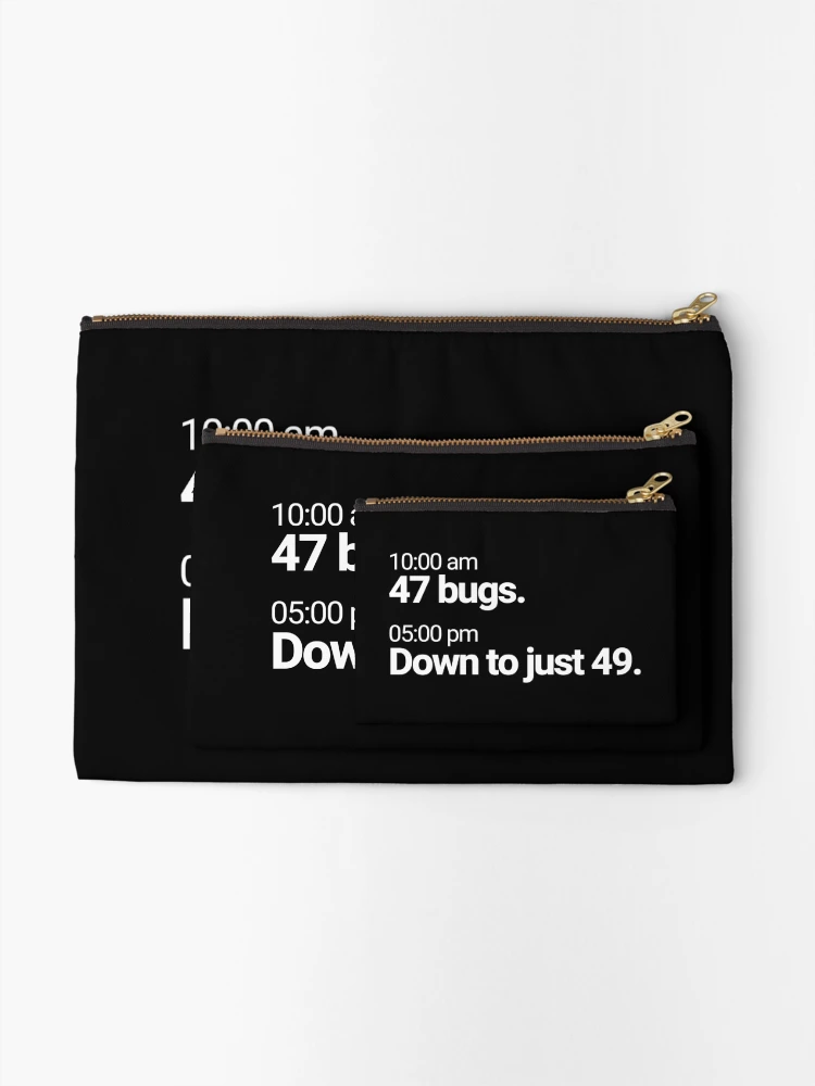 Thumbnail 2 of 4, Zipper Pouch, Debugging Things Programming Problems Black designed and sold by TheSleepyCat.
