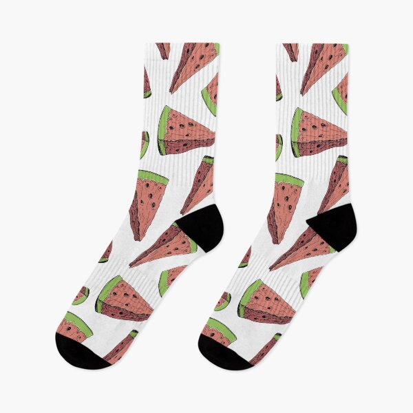 Item preview, Watermelons. Bright pattern of red watermelon slices on a white background. Hand-drawn illustrations designed and sold by Canatic.
