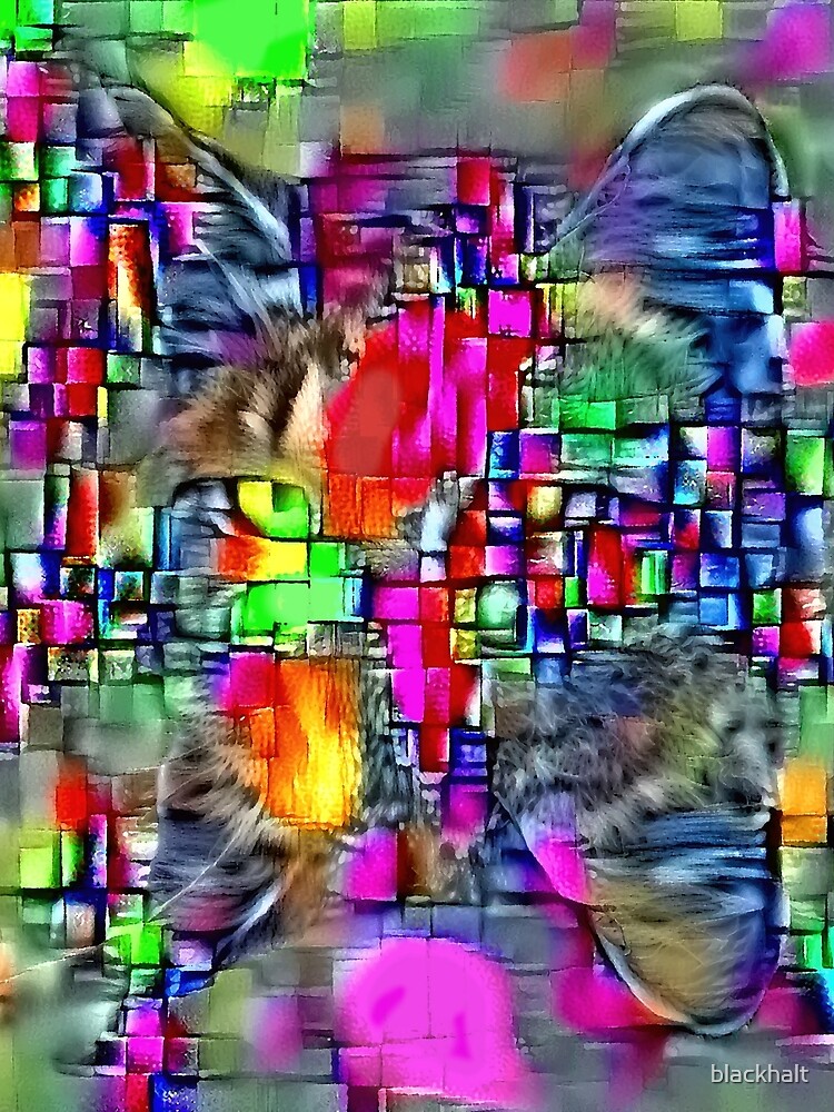 Artificial neural style Cubism mirror cat by blackhalt