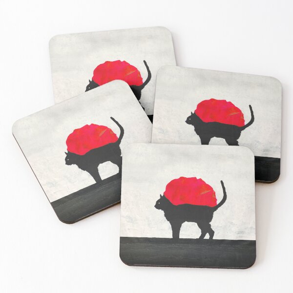 Item preview, Black Cat in Red Sunset designed and sold by DeDesign Collective.