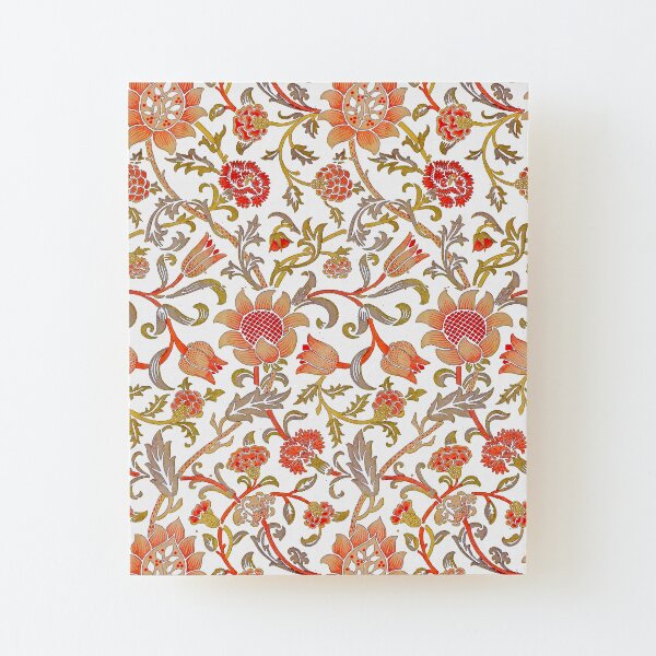 William Morris Evenlode Textile Pattern on White Wood Mounted Print