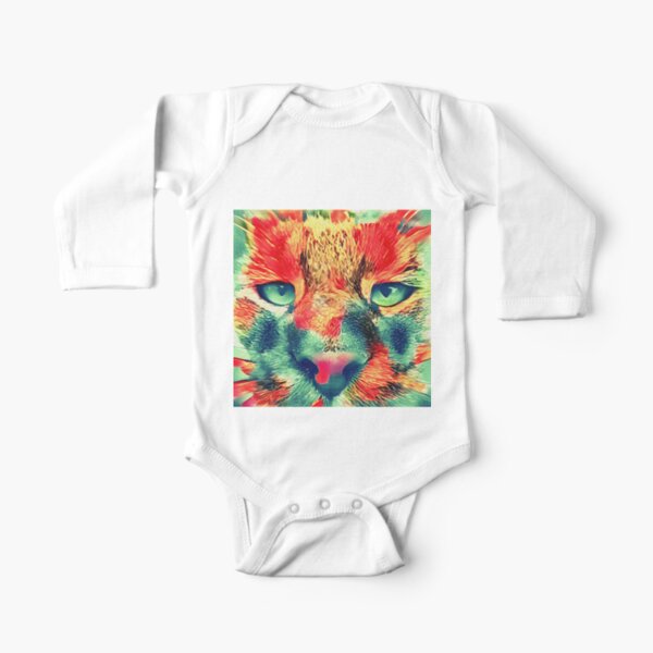 Artificial neural style wild cat Long Sleeve Baby One-Piece