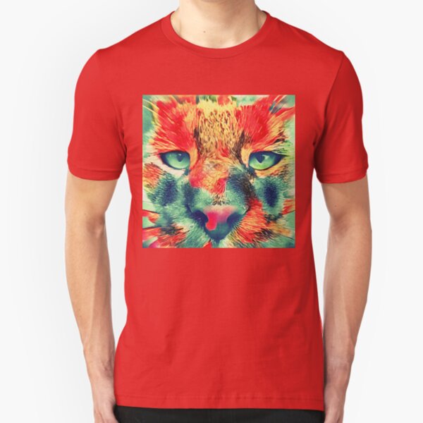 Artificial neural style wild cat Slim Fit T-Shirt