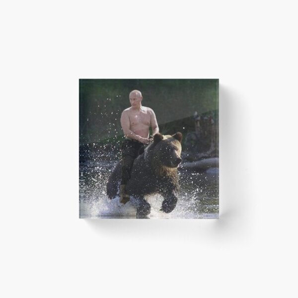 Vladimir Putin on Bear Acrylic Block