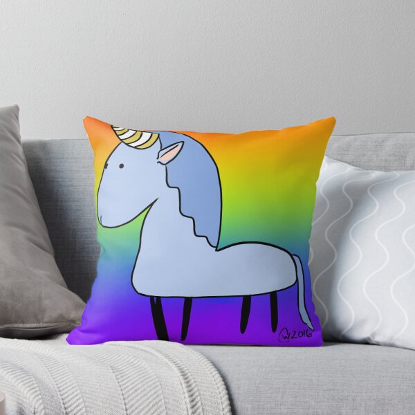 Rainbow Unicorn Throw Pillow