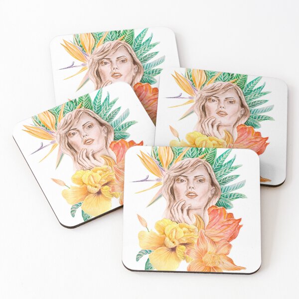 Item preview, Woman face with yellow flowers designed and sold by MartaHorodniczy.