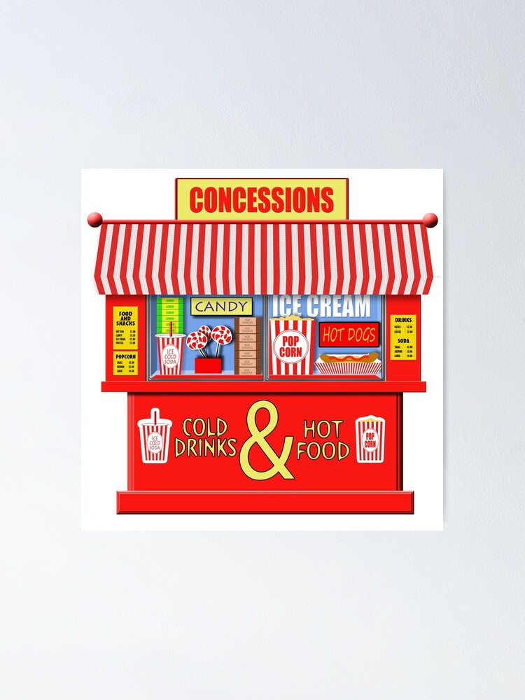 "Movie Theater Concessions Stand " Poster by macdesigns Redbubble