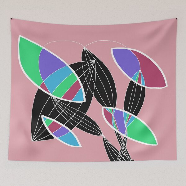 Item preview, Organic objects - 4 colors white lines on Pink Board designed and sold by Istvan Ocztos.