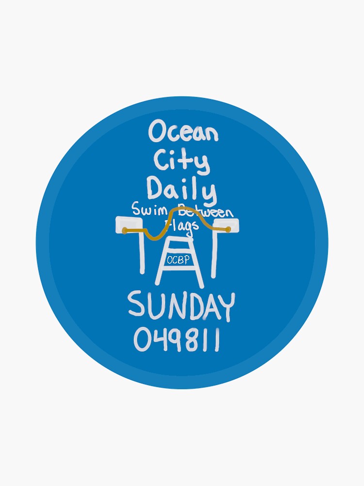 "Ocean city beach tag" Sticker by 21jennyc Redbubble