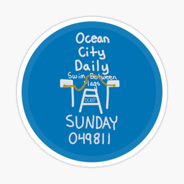 "Ocean city beach tag" Sticker by 21jennyc Redbubble