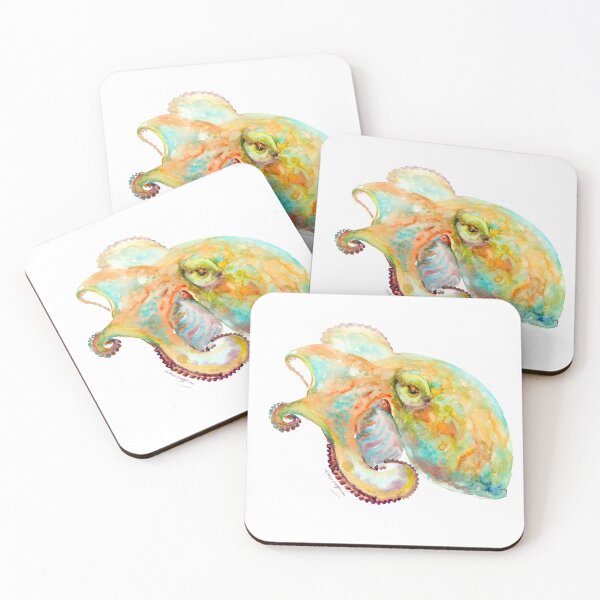 Item preview, Turquoise-Orange Octopus designed and sold by surenart.
