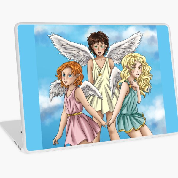 Three Cute Angels with Wings Laptop Skin